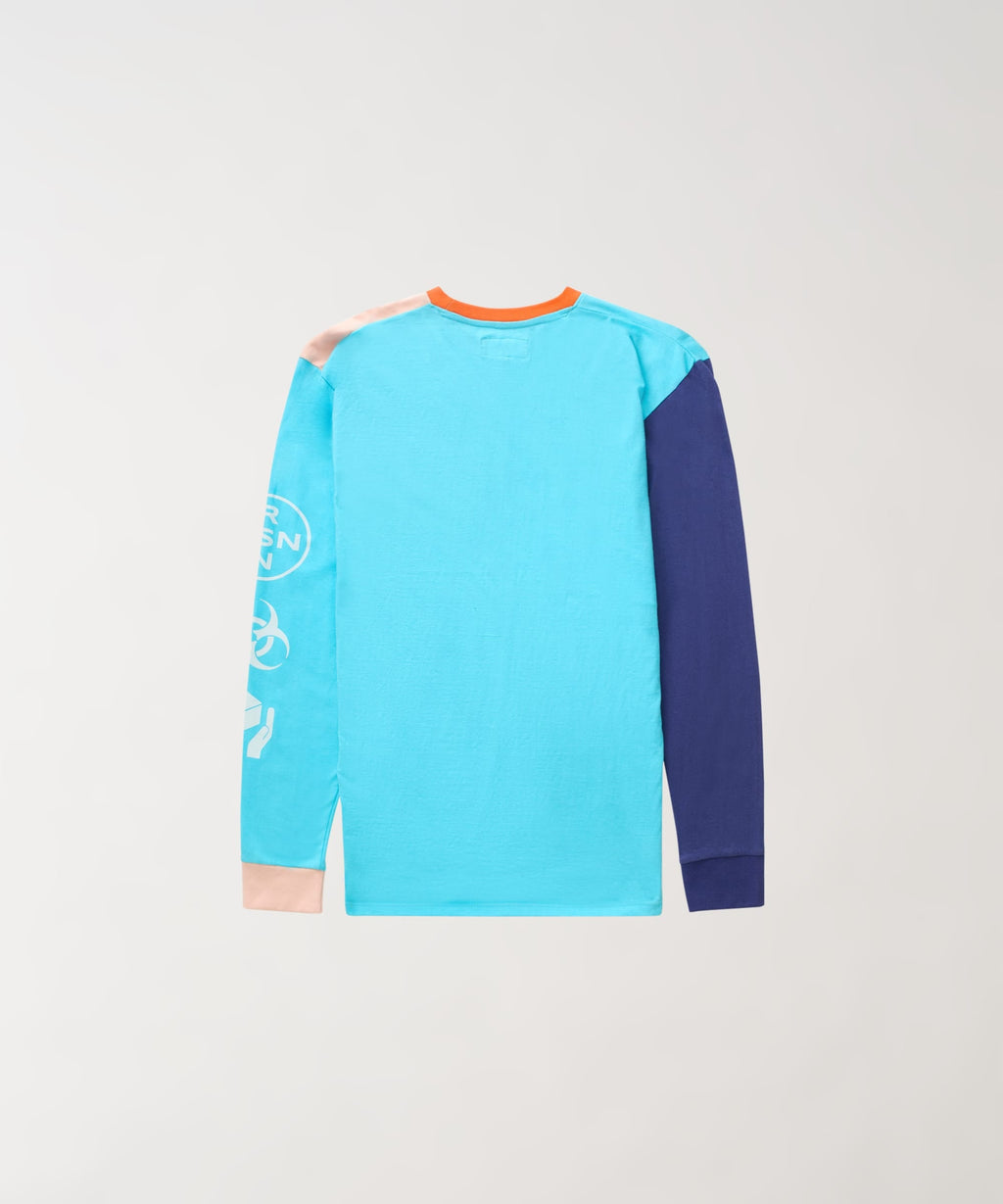 Color Blocked Long Sleeve Tee - Navy