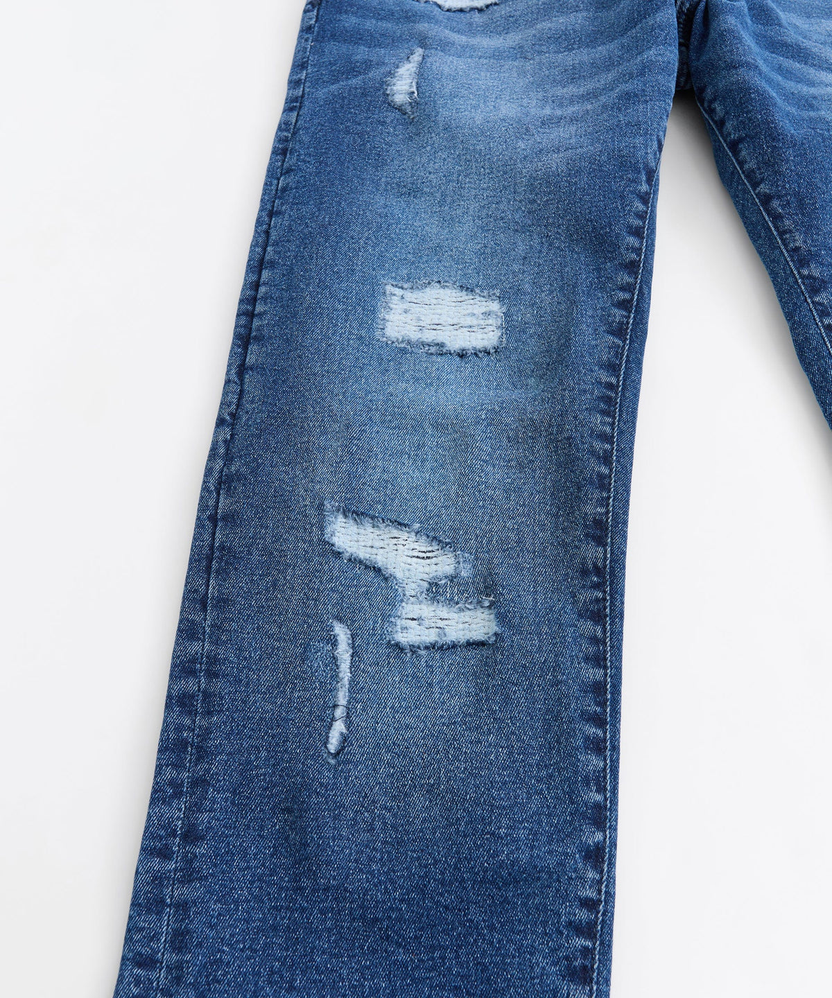 Classic Distressed Skinny Jeans - Medium Blue